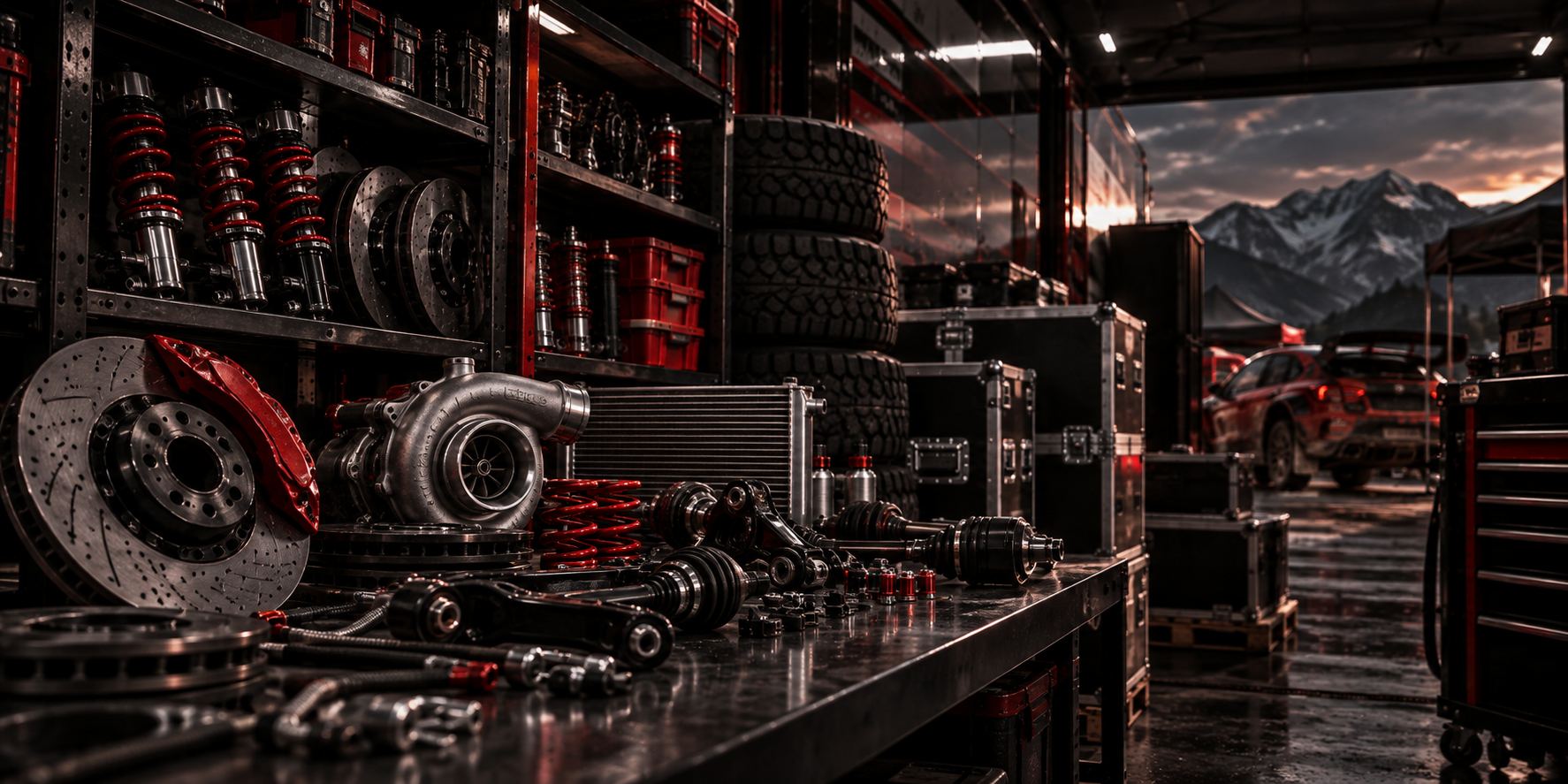 Engine, gearbox and drivetrain components on the shelf